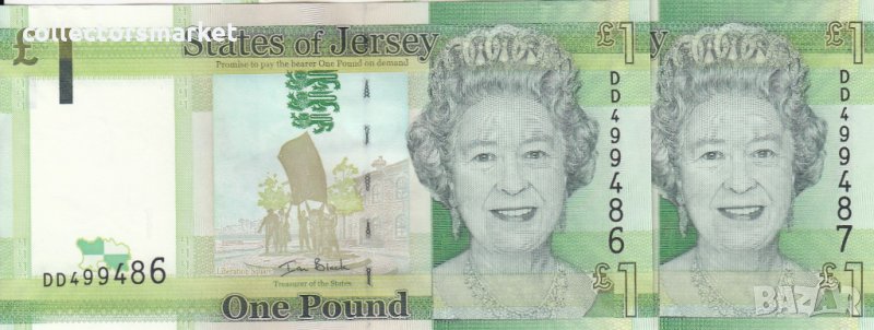 1 паунд 2010, Джърси(2 банкноти с поредни номера), снимка 1