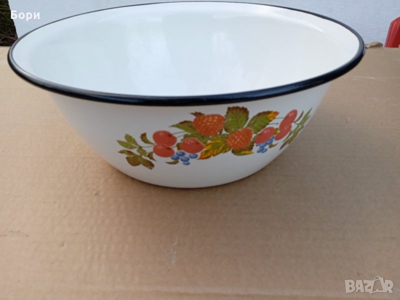 Стара емайлирана купа  не е ползвана, снимка 1