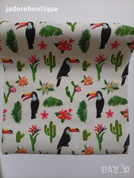 Декоративен плат Тропически десен, снимка 1