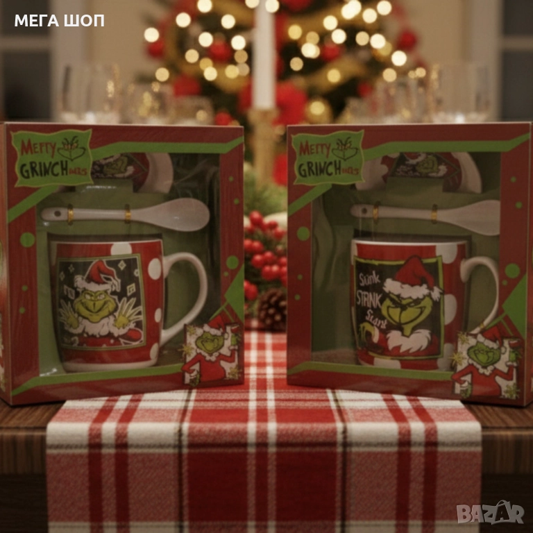 Коледен подаръчен комплект Merry Grinchmas – идеален подарък за добро настроение, снимка 1