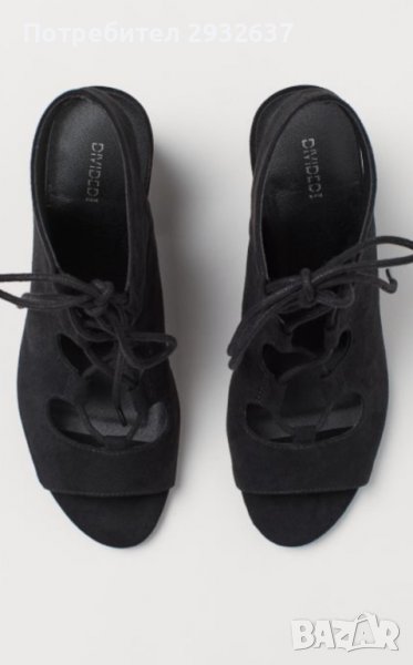 Дамски сандали с връзки на широк ток. 38 номер H&M Divided, снимка 1