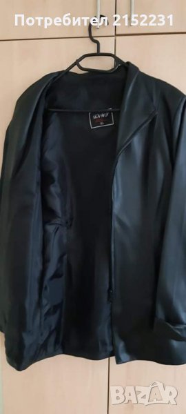 Манто от еко кожа черно, снимка 1