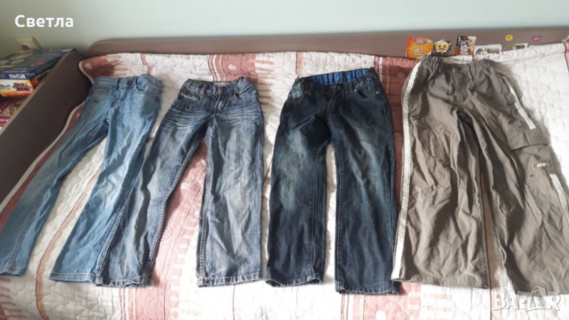 Три броя дънки и панталон за ръст 128 см., снимка 1