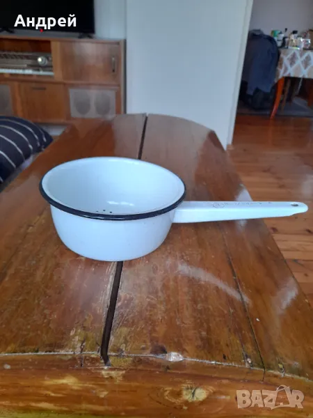 Стара емайлирана цедка,гевгир #16, снимка 1