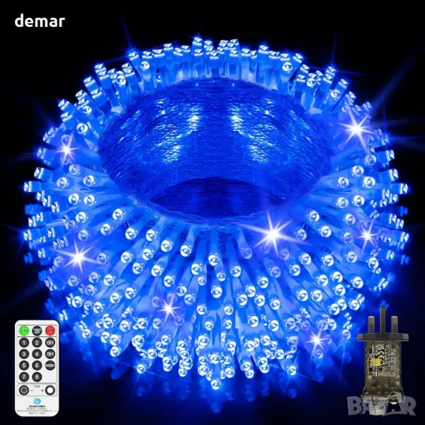 JXLEDAYY 60 м 500 LED външни приказни светлини, водоустойчиви коледни лампички с дистанционно, снимка 1