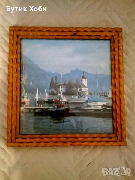 Картина с дървена резбована рамка, снимка 1