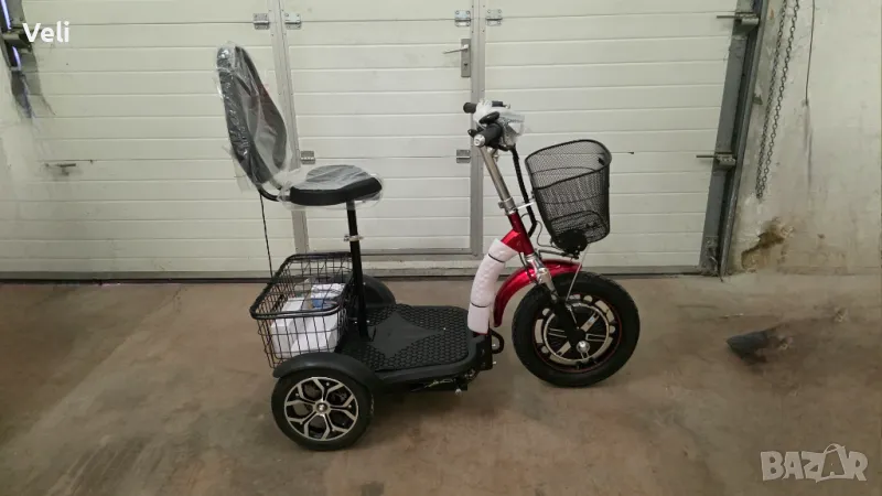 Електрическа триколка с равна платформа и лед осветление, снимка 1