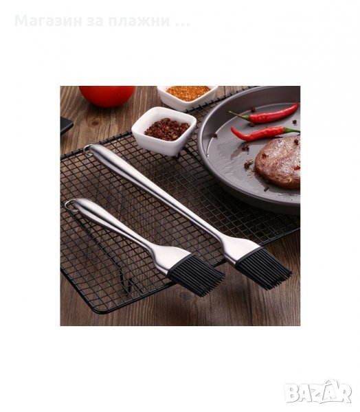 СИЛИКОНОВА ЧЕТКА С МЕТАЛНА ДРЪЖКА ЗА МАЗАНЕ - код СТОМАНЕНА ДРЪЖКА, снимка 1