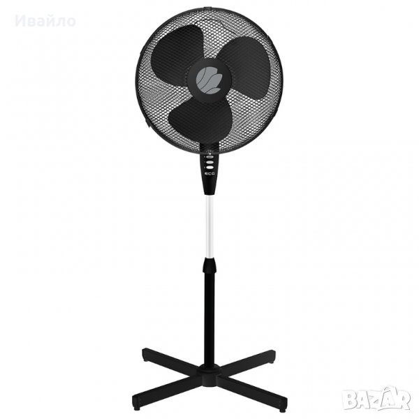 Вентилатор на стойка ECG FS 40a Black, 50W, 40см, Черен, снимка 1
