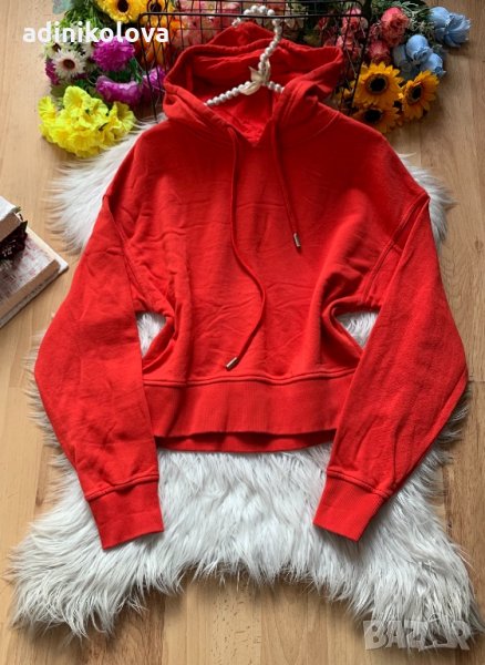 Червен суитшърт Бершка, снимка 1