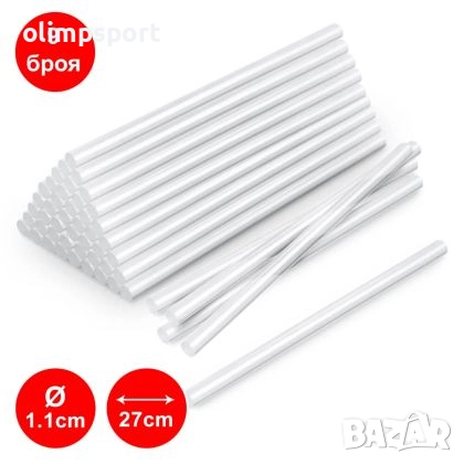 Лепило силиконови пръчки, 27х1.1 см, 9 броя в плик., снимка 1