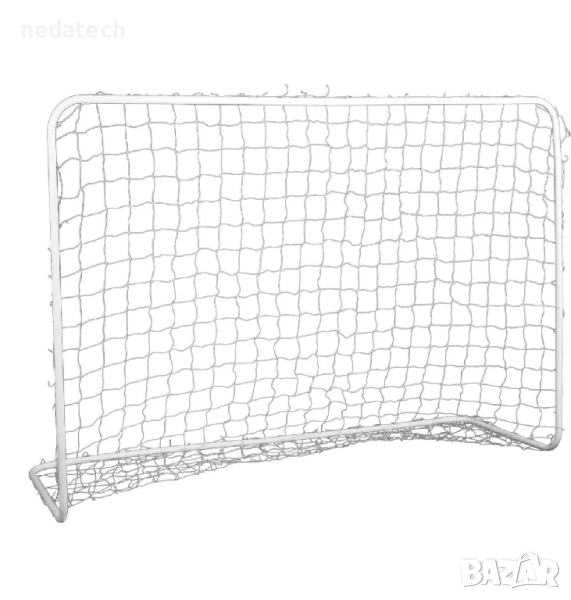 Футболна метална врата, Бял, 182x61x122см., снимка 1