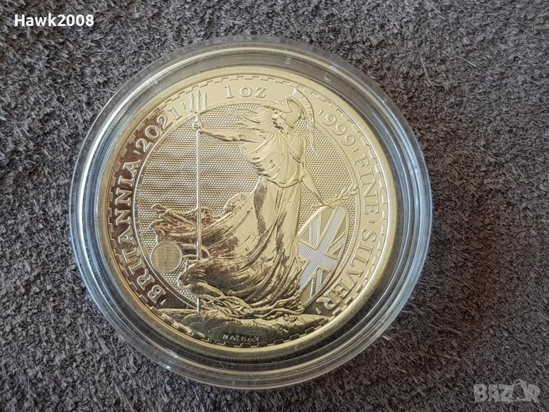 Сребро 1 oz Британия 2021 1 сребърна унция МИНТ, снимка 1