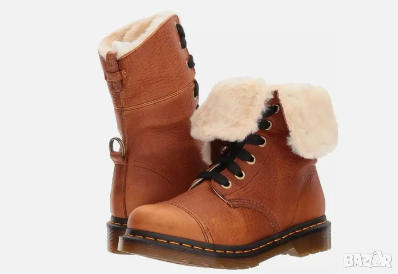 DR. MARTENS Aimilita FL Fur-Lined GRIZZLY  номер 38 кожени топли   ботуши боти , снимка 1