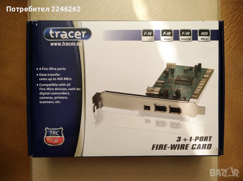 Карта Tracer Fire-Wire 3+1 port PCI, снимка 1