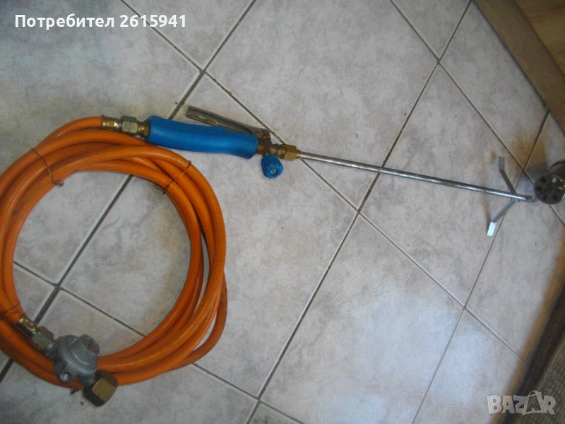 90 см-Газова Горелка За Хидроизолации/Покриви-Комплект-Маркуч 5 м/Редуцир Вентил-Почти Нова-CFH, снимка 1