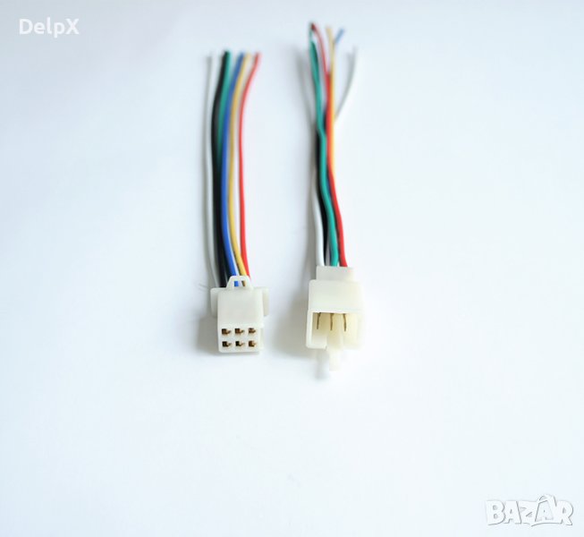 Автомобилен кабел за касетофон с накрайници 6pin(м)/6pin(ж) 0,2m 12V, снимка 1