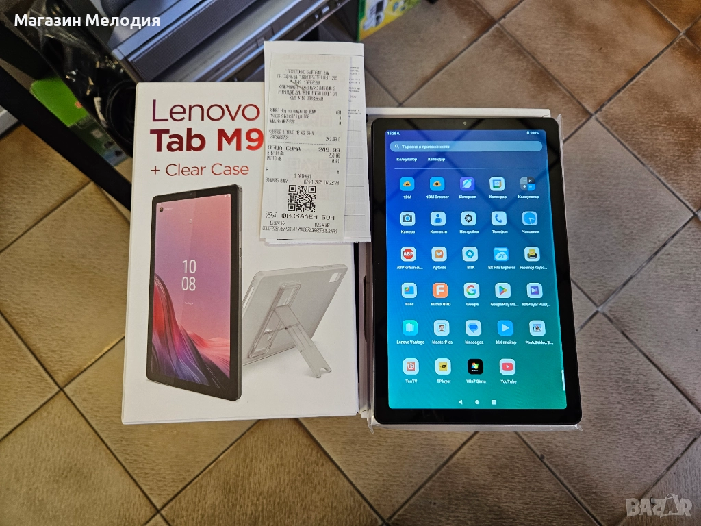 НОВ! 9" таблет Lenovo Tab M9 RAM 4GB Памет 64GB Има остатъчна гаранция. Пълент комплект - кутия, кни, снимка 1