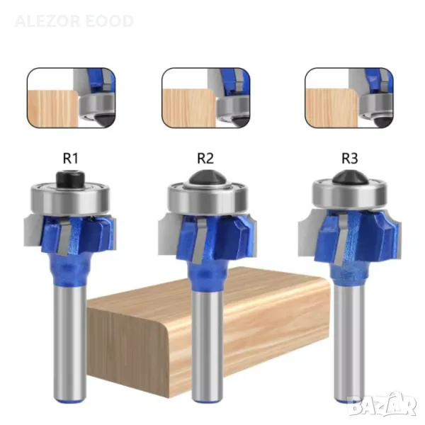 Фрезер за заобляне с долен лагер 8x22x8 R1mm, Захват 8mm, 4030, снимка 1