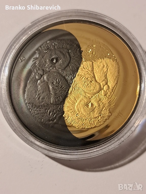 Красива сребърна монета от Канада с позлата и родий, снимка 1