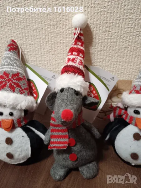 Коледни декоративни играчки Пингвин и Мишле., снимка 1