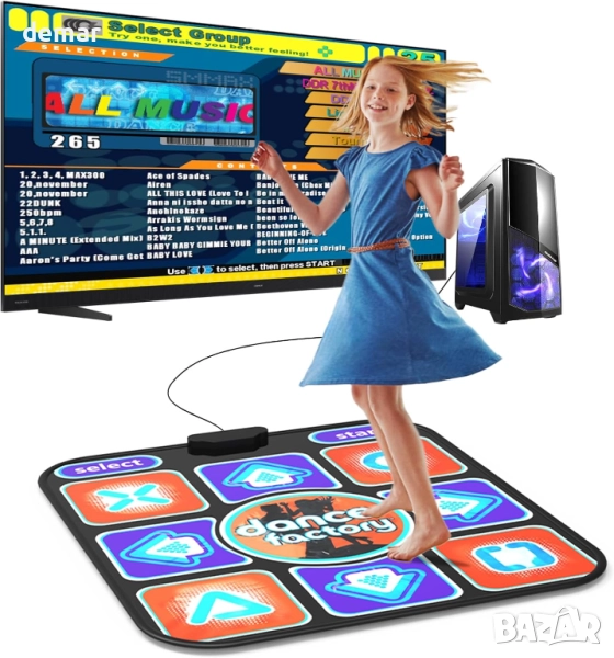 BEBAPOW USB танцова подложка за компютър/PC за домашно забавление и упражнения, само Windows, снимка 1