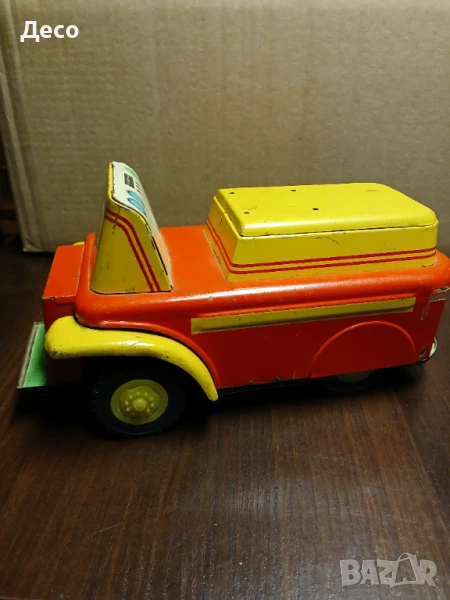 Стара тенекиена играчка мотокар Чехословакия., снимка 1