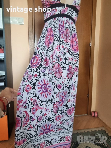 Пъстра дълга рокля Marella, размер S, снимка 7 - Рокли - 54196451