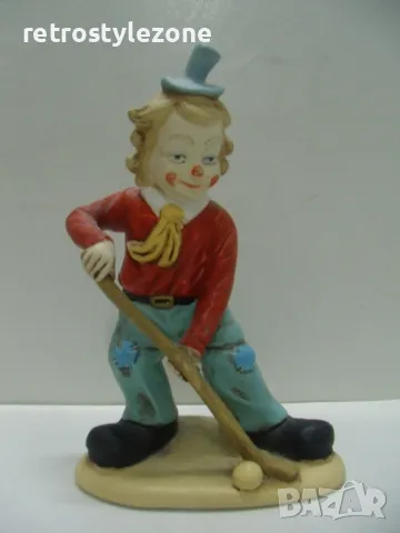 № 7782 стара порцеланова фигура - клоун   - размер - височина 16 см , основа 10 / 7 см , снимка 5 - Други ценни предмети - 48268629