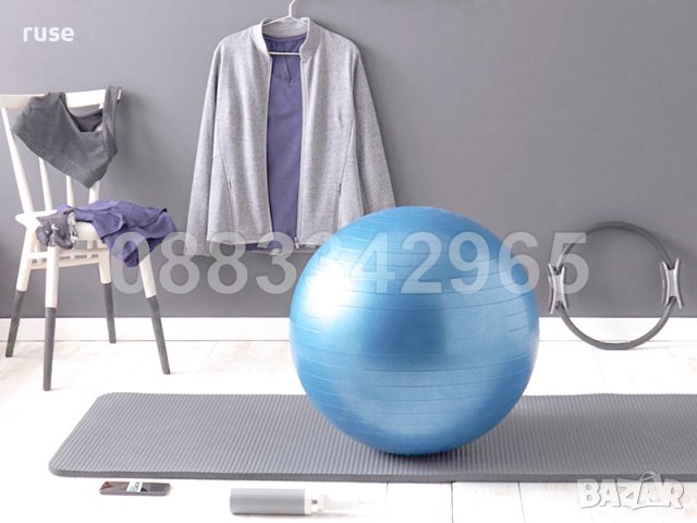 НОВА! Гимнастическа топка Ф55см ръст до 160см до 120кг, снимка 2 - Фитнес уреди - 40053351