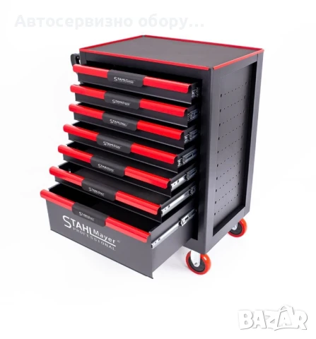 Шкаф – количка за инструменти със 7 чекмеджета , STAHLMAYER – Red Line, снимка 6 - Други инструменти - 51112391