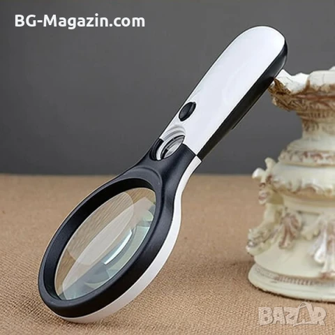 Увеличителна ръчна лупа с дръжка LED осветление лампа бижутерска за четене на книга евтина деца, снимка 10 - Други инструменти - 50919634