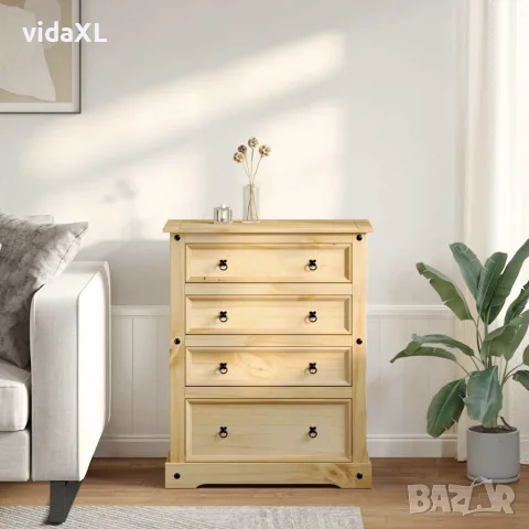 vidaXL Скрин Corona, 92x48x114 см, бор масив, снимка 3 - Скринове - 56147385
