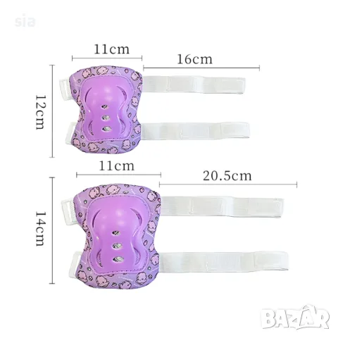 Детски протектори за ръце, Наколенки+ налакътници, лилави, снимка 2 - Аксесоари за велосипеди - 49433087