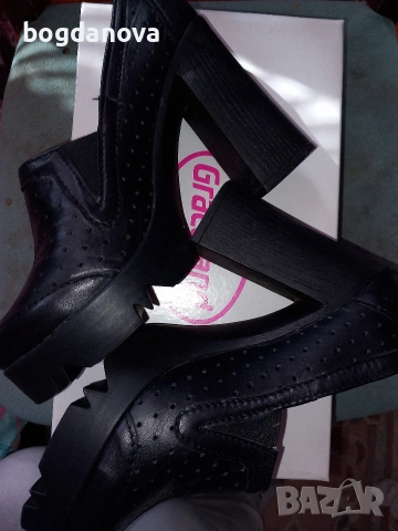 Нови български затворени обувки от естествена кожа, снимка 5 - Дамски обувки на ток - 53986189