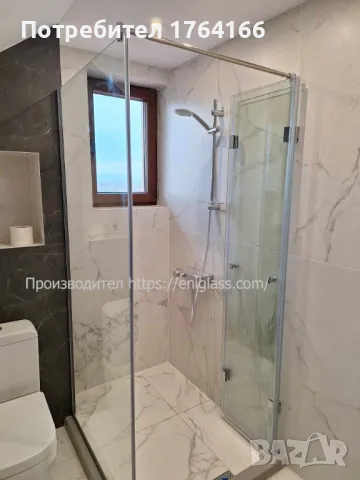 Стъклена стена за стационарна душ кабина тип хармоника, снимка 4 - Душ кабини и вани - 47691555