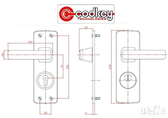Нов CODKEY К-т ШИЛДОВЕ с ДРЪЖКИ Усилен Цял Панел за Секретни Брави 70÷72 мм на Входни Врати БАРТЕР, снимка 5 - Други - 51503287