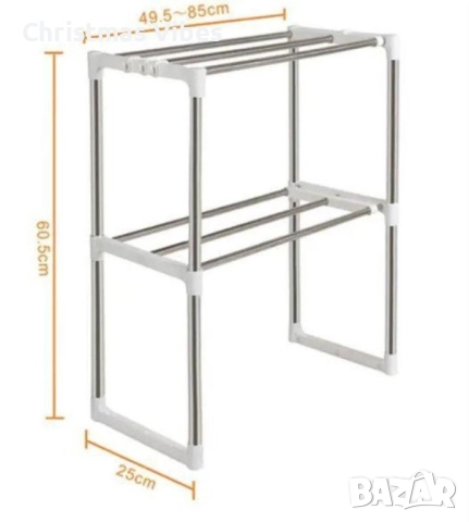 Етажерка за кухня с три рафта "Материал: Супер здрав ABS и неръждаема стомана , снимка 5 - Етажерки - 49921558