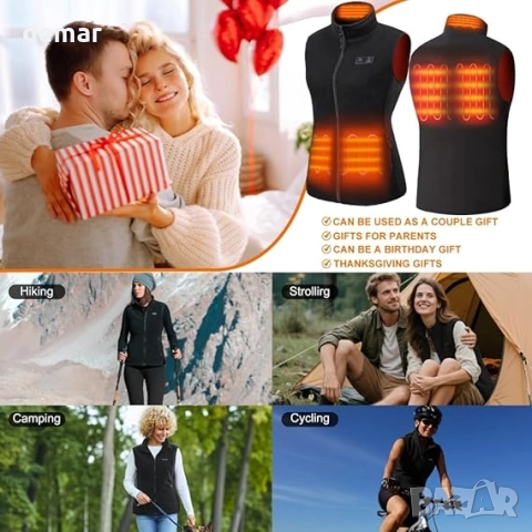 Дамска отопляема жилетка от полар, батерия 10000 mAh, 5 зони, М, снимка 6 - Жилетки - 52669268
