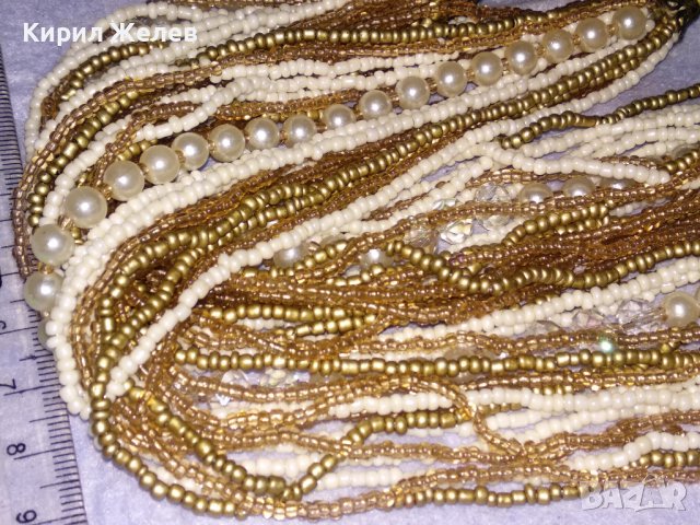 ВЕЛИКОЛЕПНА МЪНИСТЕНА ОГЪРЛИЦА ХИЛЯДИ РЪЧНО НИЗАНИ ЗВЕНА МЪНИСТА РЕТРО НАКИТ БИЖУ 34663, снимка 11 - Колиета, медальони, синджири - 39190546