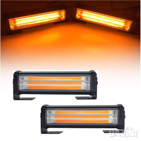 LED сигнална лампа маяк 45 mm 12-24V оранжева 2 броя