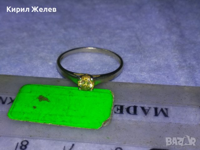СРЕБЪРЕН СКЪПОЦЕНЕН ПРЪСТЕН СРЕБРО CBAC S925 с МАРКИРОВКА и На КАМЪКА Жълт ТОПАЗ СВАРОВСКИ 40167, снимка 6 - Пръстени - 42762737