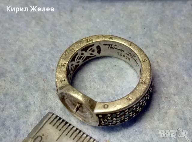 THOMAS SABO БУТИКОВ СРЕБЪРЕН ПРЪСТЕН СРЕБРО 925 с КАМЪНИ ОЛИВИН / ПЕРИДОТ и ГНЕЗДО За ПЕРЛА 50197, снимка 4 - Пръстени - 49886674