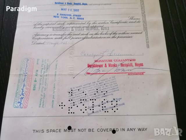 Сертификат за 10 акции (САЩ) | King's Department Stores Inc. | 1968г., снимка 6 - Други ценни предмети - 29301173