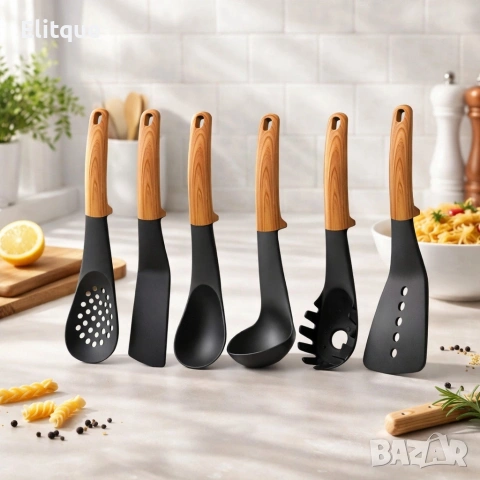 Комплект кухненски прибори 6 части с въртяща се стойка Cheffinger , снимка 2 - Други стоки за дома - 53179984