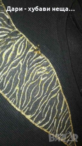 Еластична рокля, в черно и златисто👗🍀XS,S,M(38)🍀👗арт.4005, снимка 4 - Рокли - 35173616