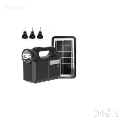 Комплект със соларен панел, фенерче, 3 крушки, USB, снимка 4 - Други инструменти - 52897206