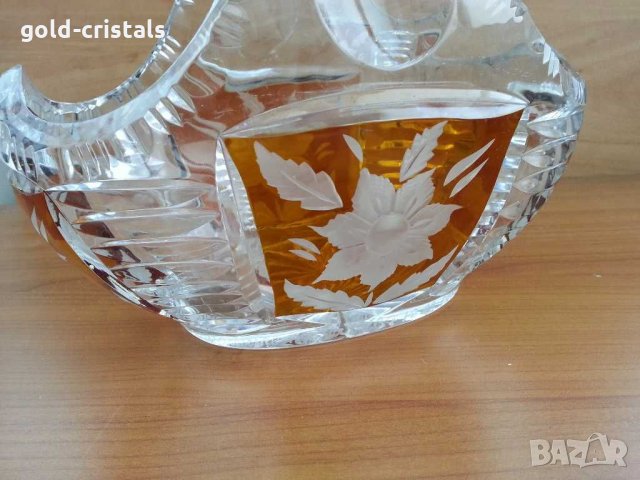 Кристална кошница купа цветен кристал, снимка 9 - Антикварни и старинни предмети - 29702522