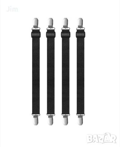 Закопчалки за подплата, Longziming, комплект 4 броя, регулируеми 30-210 см, черни, снимка 2 - Други стоки за дома - 53926099