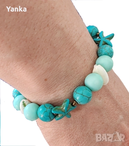 Ръчно изработена гривна - Морско дъно, снимка 4 - Гривни - 51287808